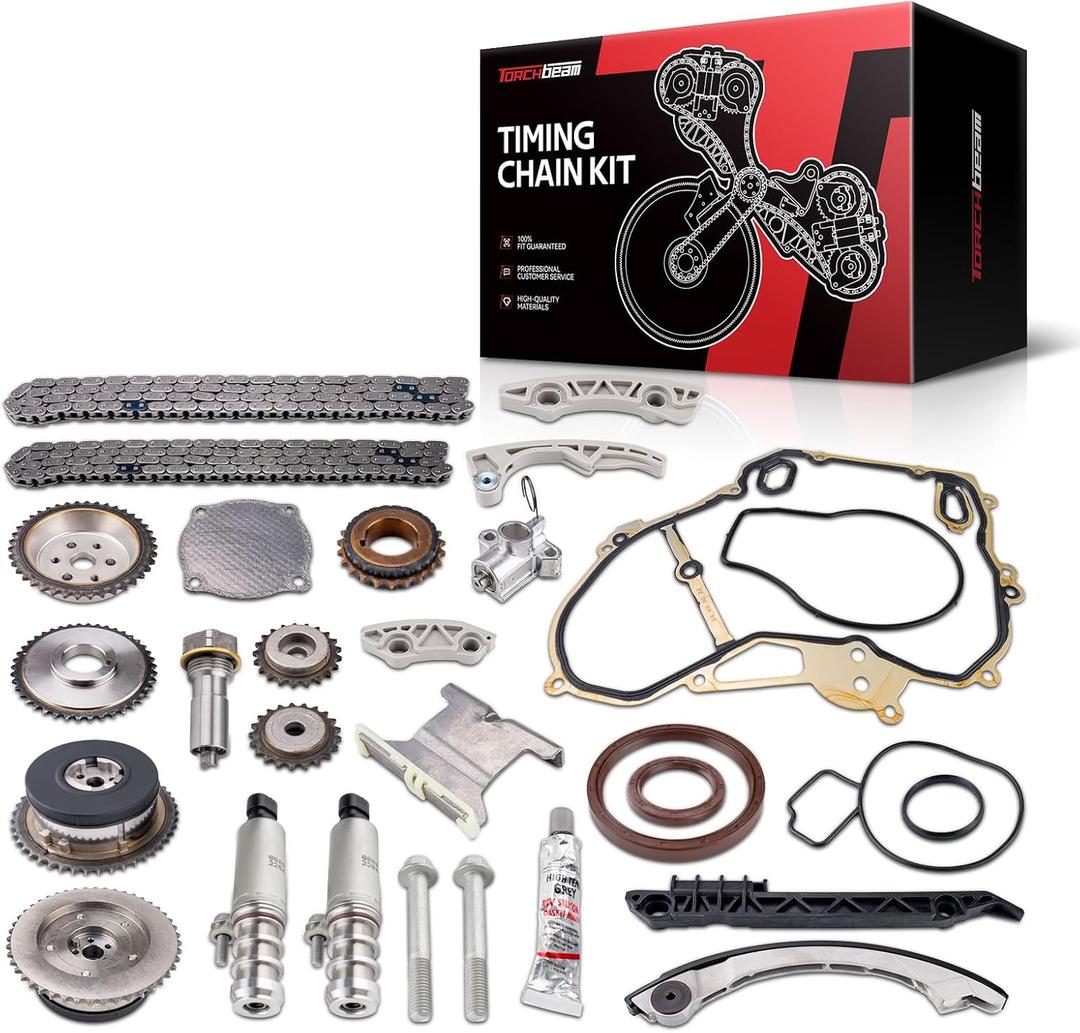 Torchbeam Timing Chain Kit Compatible with Chevrolet Equinox, Cobalt, HHR, Captiva Sport, Malibu, Impala, GMC Terrain, Buick Verano, LaCrosse, Rega, Pontiac G5, Engine w/VVT Sprockets & Solenoids (12608580)