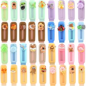 36 Pcs Retractable Erasers Cute Push Pull Pencil Eraser Kawaii Cartoon Erasers for Boys Girls Students School Supplies Stationery Office