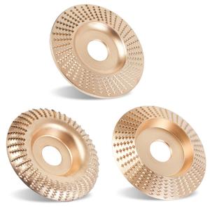 Upgraded 3PCS Wood Carving Disc Set for 4" or 4 1/2" Angle Grinder with 5/8" Arbor, Grinding Wheel Shaping Disc for Wood Cutting, Grinder Cutting Wheel Attachments