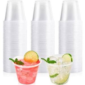 Lilymicky 300 Pack 9 oz Disposable Clear Plastic Cups, 9 Ounce Party Cups for Cocktail, Parties, Picnics, and Events
