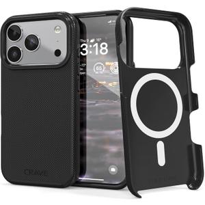 Crave Compatible with iPhone 17 Pro Case, [Compatible with MagSafe] Shockproof Protection Dual Layer Case for Apple iPhone 17 Pro (6.3 inch) - Black
