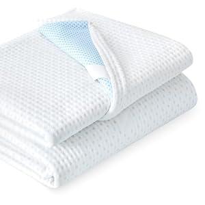 Subrtex 3 Inch Mattress Topper Cover (Only Cover) Mattress Topper Protector Bedding Rayon Made from Bamboo Removable Mattress Encasement with Zippers, Twin XL