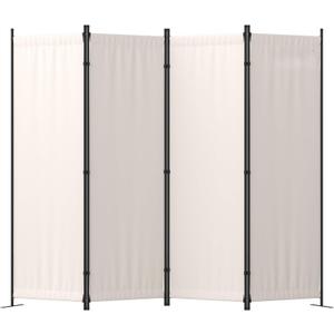 4 Panel Room Divider Folding Privacy Screen Home Office Dorm Decor (Beige)