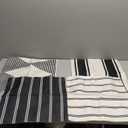 OTOSTAR Decorative Outdoor Throw Pillow Covers 16x16 Inch Waterproof Geometry Pillow Cover Garden Cushion Case Patio Outdoor Pillows Shell for Couch Indoor Tent Park Furniture Balcony Set of 4 (Black)