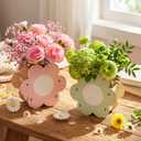 Cinnvoice 6 Pcs Wooden Centerpieces Flower Boxes Rustic Farmhouse Tabletop Decor for Baby Shower Bridal Shower Wedding Home Shelf Display Summer Holiday Party Favor Boxes(Daisy)