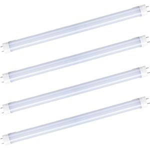 T8 LED Light Bulbs  Replacement Ballast Bypass 48inch 4000K Daylight White Double-end Powered Frosted Lamps 4 Pack