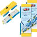 LOLA Squeeze Matic Butterfly Sponge Mop Refill, 9", 2 Pack Replacement Head, Floor Cleaning, Comparable w/Quickie Type S Sponge Mop Refill