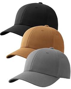 FURTALK Mens Structured Baseball Cap Adjustable Washed Cotton Golf Dad Hat Plain Classic Hats for Men, Size: Medium-Large
