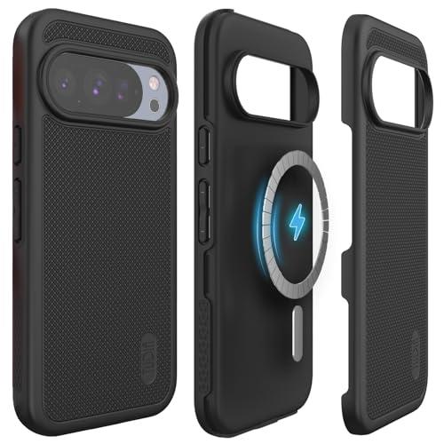 TUDIA MergeGrip [Compatible with Magsafe & Pixelsnap] Cases for Google Pixel 10 / Pixel 10 Pro Case 2025 – [Military Grade Drop Tested] Dual Layer Slim Shockproof Heavy Duty Protection - Black