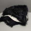 duduta Black Faux Sheepskin Fur Throw Rug 2x3 ft, Fluffy Shag Chair Cover Small Bedside Dorm Rug Non Slip Machine Washable