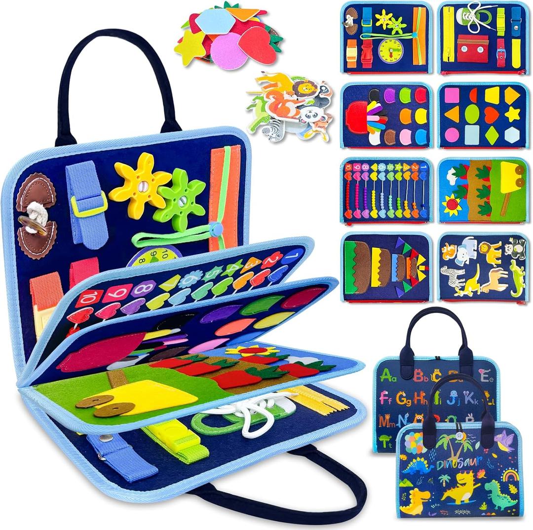 Exorany Busy Board Montessori Toys for Toddler Boy Birthday Gifts, Busy Book Sensory Learning Toys for Toddlers, Toddler Boy Airplane Car Travel Toy Educational Activities Exorany Busy Board Montessori Toys for Toddler Boy Birthday Gifts, Busy Book Sensory Learning Toys for Toddlers, Toddler Boy Airplane Car Travel Toy Educational Activities