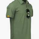 ZITY Mens Polo Shirt Short Sleeve Sports Tactical T-Shirt Athletic Golf Polos Daily Casual Stylish Collared Shirts for Men, Green, Size L