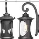 Porch Lights Outdoor, Outdoor Wall Light Fixtures, Waterproof Exterior Lighting Fixtures with Clear Glass Shade, Black Outside Sconce Lights for House, Garager (13.5inch,Bulb Not Included)