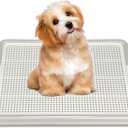 Dog Pee Pad Holder Tray, Puppy Potty Training, 22.5"x16.5", PP Plastic, Snap Lock, 4 Colors (Gray)