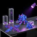 3D Printed Animals Sets - 6PCS Dragon Snake Spider Stingray Collections Fidget Stuff for Adults, Desk Home Office Decor, Birthday Party Halloween (Blue and Purple Set)