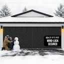 Thermal Winter Garage Door Screen 8x7 ft - Insulated Curtain, Heavy Duty Privacy Curtain, Windproof, Weatherproof, Soundproof, Hands-Free Magnetic Screen Door Cover (Black)