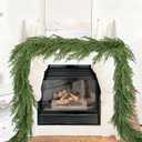 Lvydec Christmas Norfolk Pine Garlands, Real Touch Artificial Pine Garlands Greenery Faux Cedar Garland for Mantle Table Holiday Fireplace Winter Decor (Light Green, 6ft)