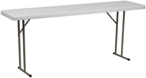 Flash Furniture 6 ft Plastic Folding Training Table, Granite White | Durable Construction, Commercial Use