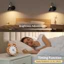 Frideko Rechargeable Wall Sconces Set of Two, 3 Color Dimmable Battery Operated Wall Lights with Remote, Black Wireless Wall Lamp with Timer, Indoor Sconce Lighting for Living Room Bedroom Picture