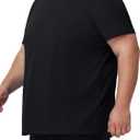 Men's 3 Pack Lightweight Plus Size Short Sleeve T-Shirt Crew Neck Big & Tall Sizes Stretch T-Shirt for Casual Wear (Black, 4XL)