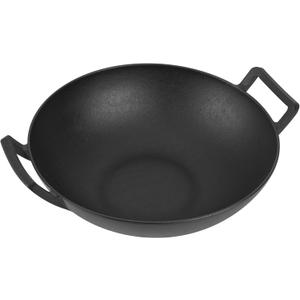 onlyfire Cast Iron Wok for Weber Gourmet BBQ System, Stir-Fry Pan with Dual Handle for 22" Weber Kettle Grills, Weber Spirit II & Genesis II GS4 System