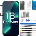 for iPhone 13 Pro Max Screen Replacement with Earpiece Flex Cable Proximity Sensor LCD Touch Display Digitizer Full Assembly with Front Glass Repair Tools Kits A2484 A2641 A2643 A2644 A2645