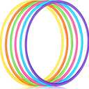 Sratte 6 Pcs Exercise Hoop Detachable Adjustable Plastic Hoops Snap Together Toy Ring Color Playground Toys for Girls and Boys Party Games, Sports, Exercise, Dog Training(32 Inch,Simple Colors)