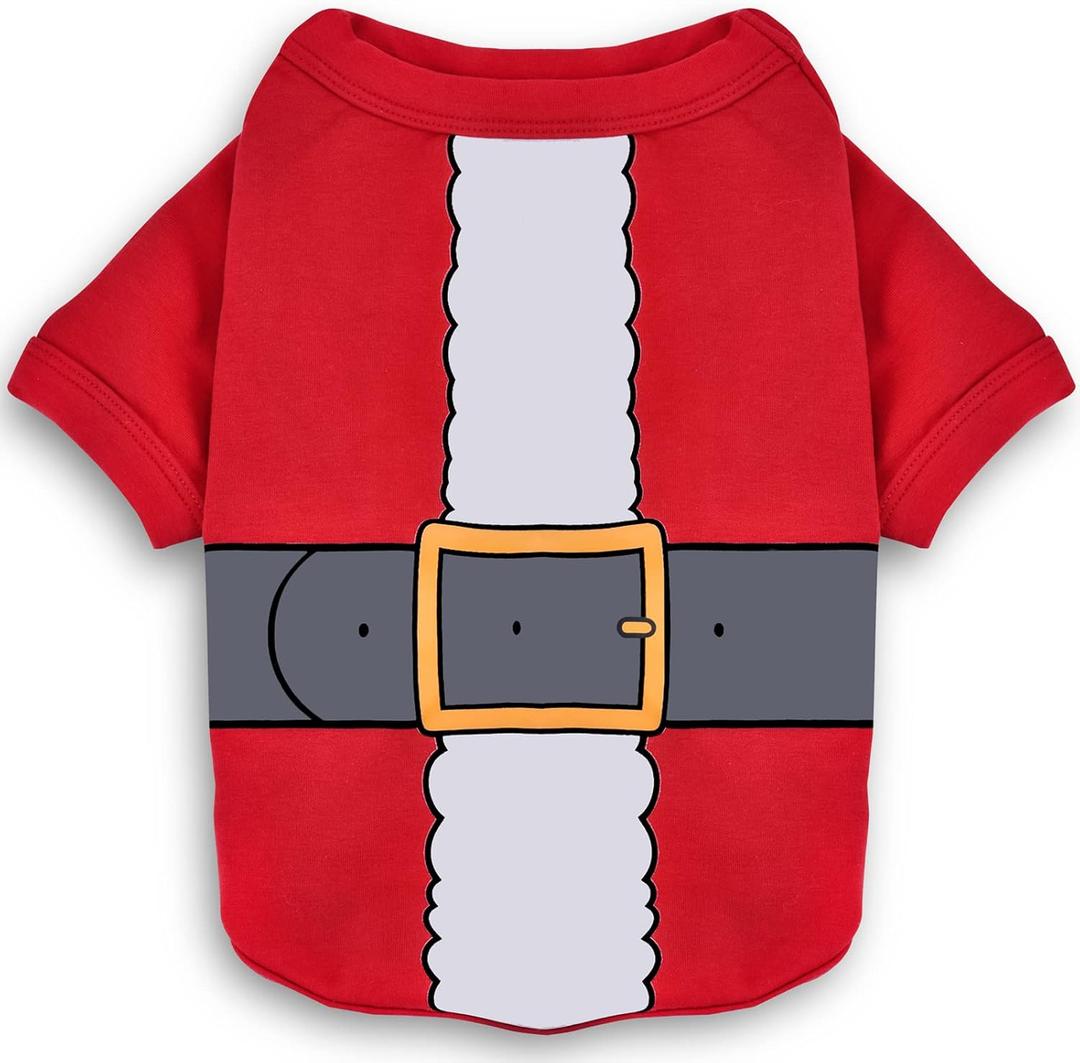 Koneseve Christmas Dog Shirt & Cat Sweater - Soft Cotton Santa Costume, Winter Warm Puppy Pajamas & Kitten Apparel for Small Dogs Cats, Cozy Pet Clothes for Boy Girl Pets 3XL