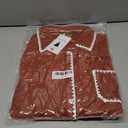 ZESICA Womens Corduroy Shacket Jacket Long Sleeve Button Down Shirt Oversized Blouses Tops with Pockets (Medium, Rust)