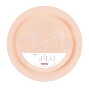 Tulip Organic Pink/White Combo Plates, 7.5 & 10 Inch, 128pcs (4 packs x 32)
