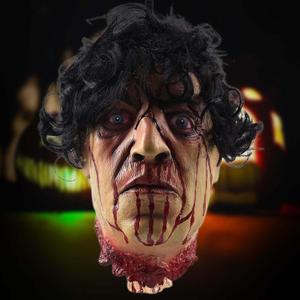 Halloween Decorations Props Scary Hanging Severed Head, Life-Size Realistic Latex Zombie Head for Haunted Houses