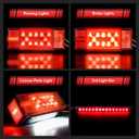 LED Trailer Light Kit, Submersible IP68 Waterproof for Boat Trailers, Super Bright Stop Brake Turn Tail License Plate, 4 Amber + 2 Red Marker Lights, LED Bar, 25FT Wiring Harness, over 80"