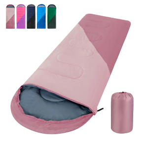 Clostnature Sleeping Bag for Adults and Kids - Lightweight Camping Sleeping Bag for Girls, Boys, Youths, Ultralight Backpacking Sleeping Bag for Cold Weather - Compression Sack Included(Left Zipper) (3 Lbs, Pink)