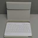 kenke for iPad 11/10th Gen Case with Keyboard 11/10.9 inch 2025 A16/2022, Detachable Wireless Bluetooth Keyboard Case Thin & Light with Built-in Left Side Pencil Holder, White Square Keycaps (Gray)