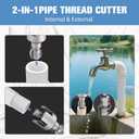 2-Piece Pipe Threading Tool Set 1/2" & 3/4" Internal & External Threader Dies for PVC, PPR & Plastic Pipe, Plumbing Repair Kit for DIY & Professional Use