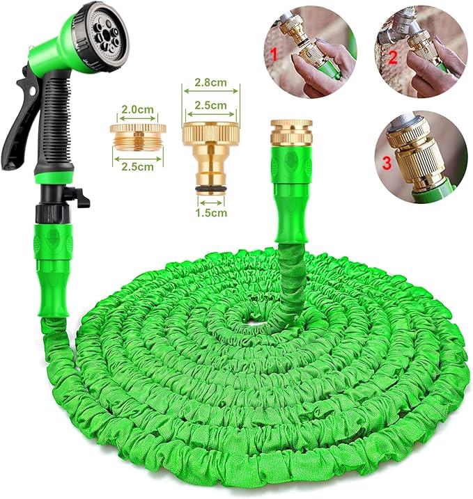 Garden Hose, 75ft Water Hose, Lightweight Outside Lawn Hose, Outdoor Hose for Yard Backyard, Collapsible & Car Wash 3/4" Connectors Manguera de Agua, Yarn Essential Lawn & Garden Watering Equipment