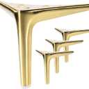 6 Inch Brushed Gold Furniture Legs, Metal Set of 4 for Sofa, Cabinet, Ottoman, Table, Night Stand and Dresser - DIY Replacement