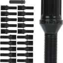 ECCPP 12x1.25 20 Pieces Black Wheel Lug Shank Length 28mm with 1 Key fits for 2013-2016 for Dart 2012-2016 for Fiat 500 2014-2018 for Cherokee 2015-2018 for Renegade