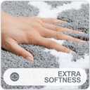 OLANLY Bathroom Rugs 36x24, Soft and Absorbent Microfiber Bath Rugs, Non-Slip Shaggy Shower Carpet, Machine Wash Dry, Bath Mats for Bathroom Floor, Tub and Shower, Grey
