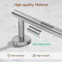USHOWER Brushed Nickel Bathroom Hardware Set, Modern 24-Inch Towel Bar Set Wall Mounted, Durable SUS304 Stainless Steel Bathroom Accessories Set, 4-Piece