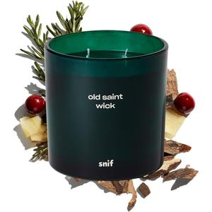Old Saint Wick Scented Holiday Candle by Snif, Woody, Aromatic, Fir Scent, 50+ Hours, 100% Cotton Fiber Wicks, Soy Wax Blend, Non-Toxic, Vegan, 8.5 Oz
