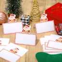 Fumete 100 Pcs Christmas Place Cards for Table Setting Santa Claus Die Cut Place Cards Christmas Party Name Placecards for Table Holiday Dinner Brunch Party or Any Occasion Decoration