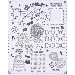 Fun Express Color Your Own Wedding Kids Posters - Creative Crafts for Kids Wedding Decorations & Fun Home Activities - Perfect for Parties Bridal Showers and Special Celebrations - 30 Piece