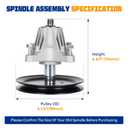 Aeagle 618-06989 918-06989 Spindle Assembly for MTD 46" Deck T1600 T1500 T1600 T1700 T1900 T2600 T2700 LT4600 CLT46CVT Troy Bilt Horse 46 XP TB46