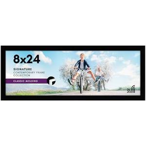 Americanflat 8x24 Picture Frame with Shatter-Resistant Glass - Signature Collection - Gallery-Style Frames Made of Engineered Wood - Photo Frame for Wall Display - Black