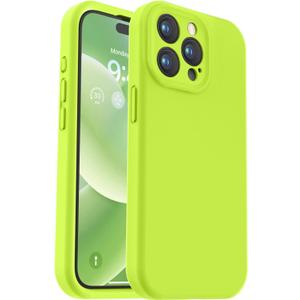 Vooii Compatible with iPhone 15 Pro Max Case, Upgraded Premium Silicone, [Camera Protection] [Soft Anti-Scratch Microfiber Lining] Shockproof Phone Case for iPhone 15 Pro Max 6.7" - Fluorescent Green