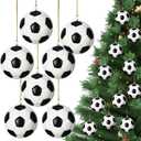 Remuuly 24 Pcs Soccer Ornaments for Christmas Tree Bulk Mini Soccer Stress Ball Decor 2.5 Inch Foam PU Decorative Sports Hanging Ornaments for Holiday Party Favor Carnival Reward Gift Bag Fillers