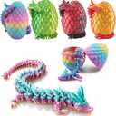 Qxbuhe 12 inch 3D Printed Dragon Eggs with Dragon Inside. Easter Dragon Eggs, Mystery Surprise Easter Eggs for Kids, Unique 3D Printed Animals (Rainbow)