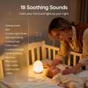 Night Light for Kids, Baby Night Light with Sound Machine, RGB Egg Night Light for Nursery, Stepless Dimming, Touch Control, Night Lamp for Kids Bedroom, Safe & Harmless, Eye-Caring