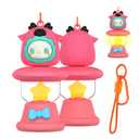OAJ for AirTag 2/1 case, Cute Animal Keychain Glow in The Dark Compatible for Air Tag case with Carabiner and landyard(Bear)